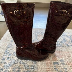 🌟🌟COLE HAAN Melanie, patent leather leopard Waterproof/rain boot Nike 7.5
